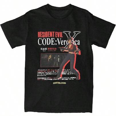 Haikyuu T Shirt Residented Eviled Code Veronica X Pure Cotton T Shirts Tshirt for Adult Beach Y2K Funny Custom Short Sleeve Tees.jpg