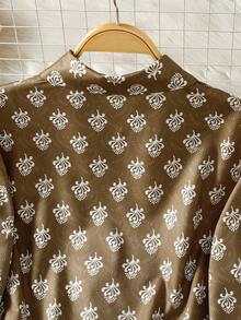 女士长袖全印花前扣阿拉伯风格上衣 - 彩色 - 查看 7