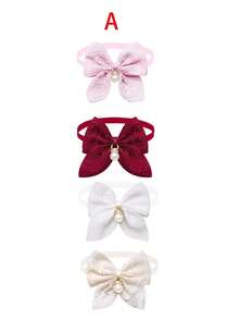 Gravata borboleta de renda com pérolas (4/8 peças), ajustável para animais de estimação, ideal para uso diário em cães e gatos de pequeno porte. Um acessório universal para todas as estações, perfeito para gatos e cães. Estilos variados. - Multicolorido - Ver 14