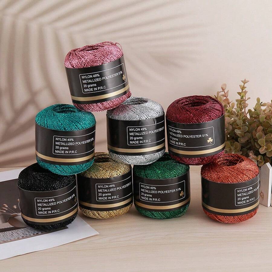 1 Roll, 120m Multicolor Metallic Yarn, Suitable For DIY Handmade Crochet, Gift Wrapping, Christmas Decorations - Handicrafts And Holiday Items, Lace And Home Decor For Christmas Decoration Making