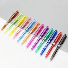 12pcs Blue Erasable Pens - Rubber Pencils, Erasable Pens With Erasers, Friction Pens With Erasers, Erasable Gel Pens, Children/Adult Writing Pens/Stationery - Sets - View 4