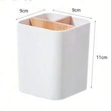 White Marble Texture Bathroom Toothbrush Holder, Electric Toothbrush & Toothpaste Organizer Suitable For Vanity, Shower Area And Countertop - White Imitation Toothbrush Holder/comb Holder - View 13