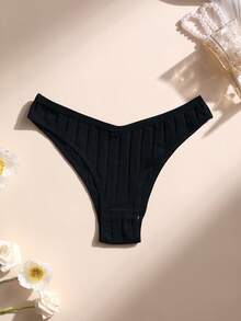 7条装性感低腰无痕比基尼内裤，女士柔软透气罗纹棉质三角裤 - 舒适内衣，适合日常穿着和运动穿着 - 彩色 - 查看 9