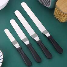 1/2 st vinklad glasyrskrapa, böjd förskjuten glasyrspatel, professionell glasyrskrapa med lätt plasthandtag, för tårtdekorering, bakning, kökstillbehör - Multifärgad - Visa 3