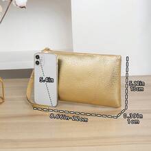 Women's Fashion Wrist Pouch, Caviar Gold PU Clutch Wallet, Convenient Long Coin Purse Phone Organizer, Versatile Evening Bag - Gold - View 4