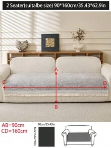 1件装奢华雪尼尔沙发垫套，现代简约时尚防尘防滑沙发座垫，可水洗，适用于卧室、办公室、客厅组合空间，L型沙发及1/2/3/4座沙发，四季皆宜 - 淺灰色 - 查看 14