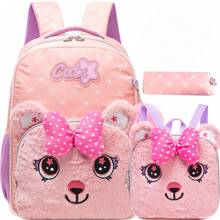 3pcs/Set Animal Pattern Girls' Backpack, Multi-Pocket Design With Crossbody Bag And Pencil Case, Suitable For Back To School - Girls' Schoolbag Set - View 19