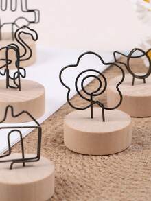 1 pièce Nouveau marque-page créatif de style japonais, support en bois porte-carte de visite rétro, pince à message, accessoire de décoration d'intérieur, pince photo, cadeau idéal pour la Saint-Valentin, le Nouvel An, le petit ami, les parents et la rentrée scolaire - Multicolore - Voir 9