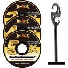 Hercules Fly Fishing Tippet 3 Pack with Holder - 55 Yards for Precision Fly Fishing - Punta de fluorocarbono (3 piezas) con barra de punta - Ver 1