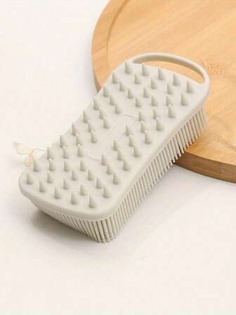 1. Cepillo de limpieza corporal y facial de silicona - Función de exfoliación y masaje del cuero cabelludo, sin batería requerida, el suave cepillo de limpieza de silicona elimina las células muertas de piel de color claro, limpieza suave, apto para usar en la ducha, apto para piel sensible, se puede usar en la cara, el Body y el cabello. Cepillo de ducha de viaje - Accesorio de baño fácil de limpiar, mango ergonómico, estructura resistente, esencial para el cuidado de la piel.