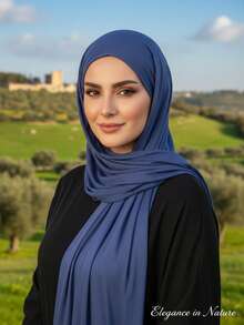 1条女士经典柔软透气防晒保暖头巾，适合多种场合 - 纯色人造丝女士头巾、围巾、披肩 - 黑色 - 查看 17