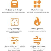 ZAQEstufa de Alcohol para Mochilero Hornillo de Alcohol de Cobre a Prueba de Viento Hornillo de Aleación de Aluminio Portátil para Mochilero de Alcohol para Picnic de Camping - Verde negruzco - Ver 9