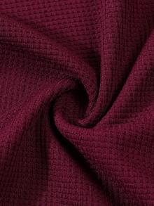 男士休闲拼接撞色口袋翻领长袖衬衫+长裤两件套，轻便休闲运动度假套装，春秋季 - 酒紅色 - 查看 6