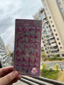 1pc Cute Cartoon Music Anime Sticker, 3D Stereo DIY Sticker, Phone Sticker, Children's Creative Sticker, Black Pupil Waterproof Sticker, Dot Sticker, Party Decoration Handmade Phone Sticker, Gift For Girls. Note: Some Styles May Have Color Differences, Shipped Randomly. - Multicolor - View 9