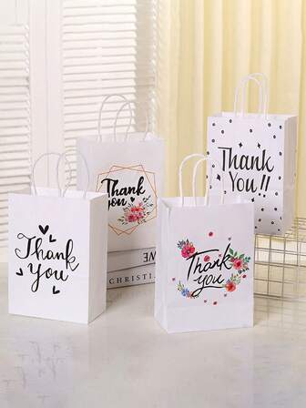 6/12 st tackpresentpåsar, personliga shoppingpåsar i kraftpapper, presentpåsar för små företag, företagsfestpåsar, tackpresentpåsar för födelsedagsfest, handgjorda påsar, festgåvor, bärbara födelsedagspresentpåsar med handtag, moderiktiga festpresentpåsar, moderiktiga presentförpackningspåsar, alla hjärtans dag/mors dag/kvinnodag presentförpackningspåsar