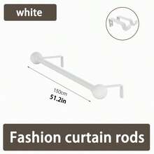 1pc Black/White/Gold Stainless Steel Shower Curtain Rod, Curtain Rod, Roman Rod, Sunshade Curtain Rod, Suitable For Bathroom Shower Curtains, Bedroom And Living Room Windows. - Multicolor - View 22