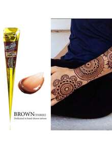 SRVAKK 3/4/12 Pcs Henna DIY Tattoo Paste, Brown/Black Temporary Henna Tattoo, Semi-Permanent Fingerprint Body Painting Ink, Waterproof Henna Tattoo Paste, Suitable For Body Painting And Various DIY Patterns. - 彩色 - 查看 10