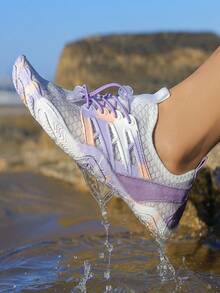 少女宽底紫色沙滩游泳舒适速干防滑轻便溪鞋/涉水鞋 - 淡紫色 - 查看 5