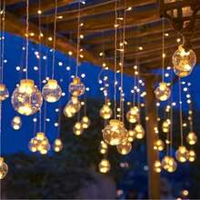 1 buah Lampu Tirai LED 114 LED, Lebar 3,5 Meter, Lampu String Bola Harapan Warna Hangat, Lampu String Bola Transparan dengan Antarmuka USB, Dekorasi Gantung, Cocok untuk Natal, Thanksgiving, Ulang Tahun, dan Dekorasi Pesta Dalam Ruangan - Tirai Bola Harapan - View 2
