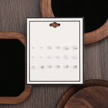 9对珍珠水钻耳钉套装，优雅女士耳环组合 - 彩色 - 查看 4