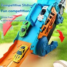 1 Set Dinosaur Toy Cars, Transport Storage Track Truck, Includes 6 Alloy Vehicles, Suitable For 3-8 Years Old Boys, Exquisite Gift Box Is The Best Choice For Gifts, Can Be Used As Birthday, Christmas, New Year Gifts Toy Car Set Children Toys - Multicolored Dinosaurs Devour the Railcar - View 9