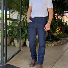 Unglis Men's Work Jeans With Elastane Ref. 115 - Basic, Comfortable And Durable For Work - Blue - View 5