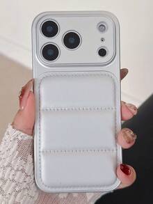 Luxury Orange Down Jacket Style Shockproof Phone Case Compatible With IPhone 17Pro Max 17Pro 17 16Pro Max 16Pro 15Pro Max 15Pro 15 14Pro Max 14Pro 13Pro Max 13Pro 14 13 Winter Camera Protection Anti-Drop Back Cover Christmas Gifts