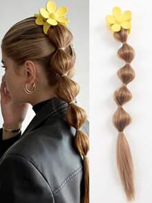 1 Pc 18-Inch Wig Lantern Bubble Ponytail With Clips, Suitable For Women - Multicolor - View 20