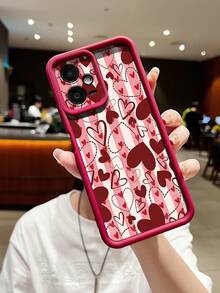 1个时尚简约情人节条纹红心图案软TPU防震防滑手机壳，适合作为礼物送给朋友、家人、情侣，也适合生日、节日、表白等场合，兼容三星和红米手机。 - 彩色 - 查看 5