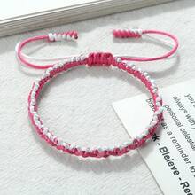 1条优雅编织手链 双色编织手工水波纹手链 时尚百搭旅行饰品 - 編織線 - 查看 4