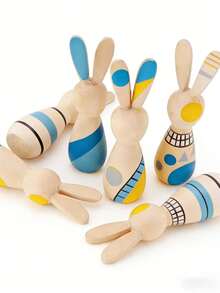 3 قطع/9 قطع طقم رسم خشبي على شكل أرنب، مجموعة الرسم اليدوي، ألوان، أرانب خشبية، فرش، لوازم يدوية إبداعية، عودة إلى المدرسة، التخرج، أحداث الحفلات، هدايا عيد ذات معنى - متعدد الألوان 2 - مشاهدة 9