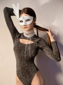 1pc Playful Fox Face Feather Mask, Private And Sexy. Suitable For Wearing At Parties, Gatherings And Festivals. Valentine's Day Costume