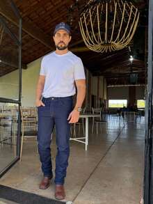 Unglis Men's Work Jeans With Elastane Ref. 115 - Basic, Comfortable And Durable For Work - Blue - View 6