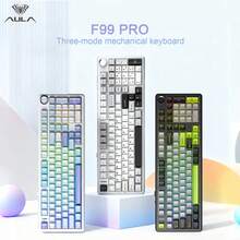 AULA Bàn phím cơ không dây F99 Pro, 3 chế độ kết nối, 99 phím, switch Cherry OEM, pin dung lượng lớn 8000mAh, switch có thể thay nóng, thiết kế gắn gioăng, núm điều khiển đa phương tiện, đèn nền RGB, keycap PBT, phù hợp cho chơi game PC và sử dụng văn phòng. - Nhiều màu - Xem 2