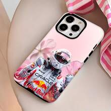 Estuche para teléfono con patrón floral de campeón de carreras Compatible con estuches para teléfonos   17  16 Pro Max  15 Pro Max  13 y  12 Hecho de material TPU a prueba de caídas, resistente al desgaste y cómodo de sostener Un gran regalo para familiares, amigos, seres queridos, novios / novias y para Navidad y Año Nuevo - Blanco - Ver 2