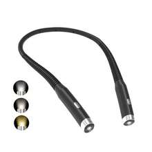 1pc LED Neck Reading Light, USB Rechargeable LED Hands-Free Flashlight, Neck Lamp, Reading Light, Book Light For Reading In Bed, Perfect For Reading, Knitting, Camping, Repairing, Running. - 3-color Adjustable Light - View 12