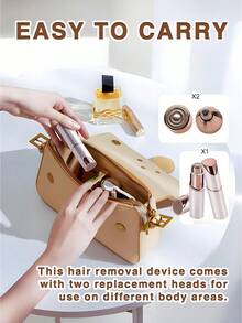 GENAI 女士便携式面部脱毛器，二合一眉毛修剪器和面部剃毛器，温和可充电设计 - 彩色 - 查看 8