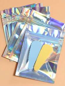 100pcs Reusable Holographic Bags, Laser Rainbow Pattern Self-Sealing Bags In Multiple Sizes, Suitable For Small Business Candy Bags, Front Window Sample Bags, Self-Sealing Bags, Holiday Gift Candy Bags - Multicolor - View 2