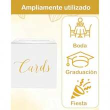 zxr Caja Para Sobres De Boda Caja De Regalo Para Tarjetas Y Dinero Con 10 Tarjetas Incluidas 22x22x22 Cm Papel de alta calidad Ideal Para Bodas Baby Showers Y Eventos Especiales125 - blanco - Ver 4