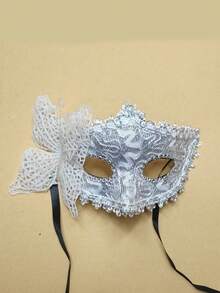 女士带手柄半脸面具，适合派对、万圣节等场合，花卉图案，时尚半脸面具道具，适用于派对、庆典、表演，适合各种节日和活动，神秘感十足，是情人节、圣诞节、万圣节的绝佳礼物 - 彩色 - 查看 10