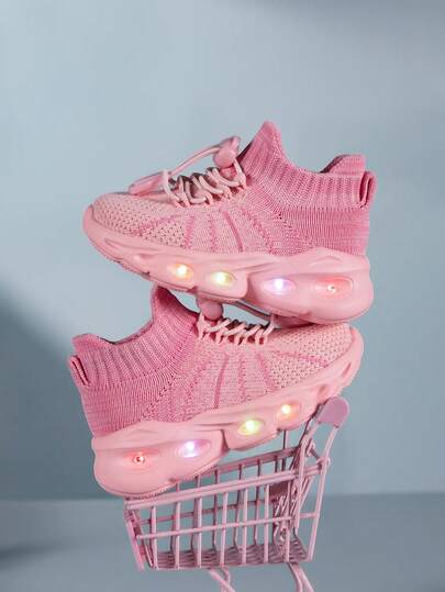 1 Pair Knitted Casual Sports Shoes Suitable For Boys, Girls And Infants, Comfortable Soft Mesh