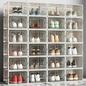 1pc Acrylic Magnetic Shoe Box, Transparent Storage Container For Shoes, Bags, Collectibles, Thick & Large Size