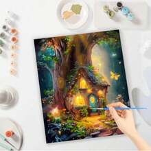 成人DIY数字油画入门套装，森林主题，个性化礼品，40x50厘米/16x20英寸，不含画框 - 彩色 - 查看 5