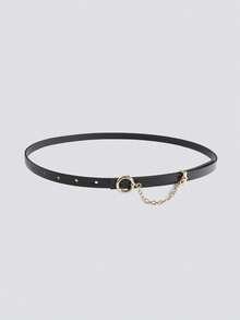 1 chiếc thắt lưng thời trang cơ bản dành cho nữ với khóa hình vỏ sò. - Dây xích khóa tròn - Xem 11