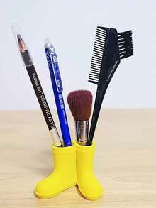 3pcs/6pcs Cartoon Mini Rain Boot Desk Organizer Rack, Macaron Color Matching, Couples Style Stationery & Pen Holder, Suitable For Art Brush Cleaning And Storage - Multicolor - View 4