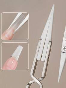 1个亚克力UV凝胶贴片雕塑镊子夹取器美甲多功能指甲钳工具