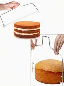 2/1件套可调节厚度不锈钢蛋糕切片器，重型双线蛋糕切割器，面包切片器和分层切割工具，适用于专业和家庭烘焙 - 彩色 - 查看 11