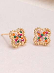 1 đôi/3 đôi bông tai bạc sterling 925 mạ đá Zirconia sang trọng, thanh lịch dành cho nữ, thích hợp đeo hàng ngày, dự tiệc, làm quà tặng bạn bè, bông tai mùa thu, quà Giáng sinh, phụ kiện trang sức bạc thiết kế chữ C kép. - Hoa tai 3 - Xem 7