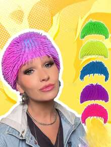 1pc Spiked Rubber Baseball Cap, Fun Spiked Ball Headpiece, Suitable For Pranks, Party Holiday Costumes, Unisex Carnival Masquerade Accessories, Party Favors - Multicolor - View 2