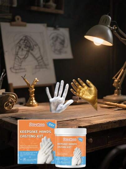 3D-gipsformskit, handgjutningspulver, klonpulver, 3D-handgjutningsmodellpulver, utformat för att skapa livslånga minnesvärda presenter till nära och kära
